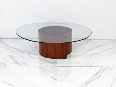 Vladimir Kagan Vladimir Kagan Snail Coffee Table Walnut Glass 1960s - 4055507