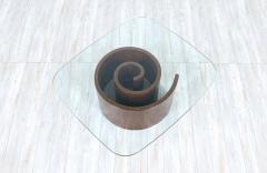 Vladimir Kagan Vladimir Kagan Snail Coffee Table with Glass Top for Selig - 2272005