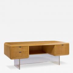 Vladimir Kagan Vladimir Kagan Style Gianni Walnut and Lucite Executive Desk - 4355820