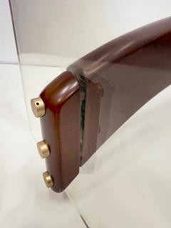 Vladimir Kagan Vladimir Kagan Style Kidney Shape lucite Walnut Coffee Table - 4523032