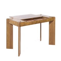 Vladimir Kagan Vladimir Kagan Style Mid Century Burlwood Backgammon Chess Game Console Table - 3993641