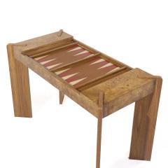 Vladimir Kagan Vladimir Kagan Style Mid Century Burlwood Backgammon Chess Game Console Table - 3993646