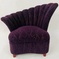 Vladimir Kagan Vladimir Kagan Style Mid Century Modern Purple Fan Back Chair a Pair - 2865572
