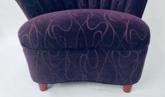 Vladimir Kagan Vladimir Kagan Style Mid Century Modern Purple Fan Back Chair a Pair - 2865637