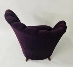 Vladimir Kagan Vladimir Kagan Style Mid Century Modern Purple Fan Back Chair a Pair - 2865645
