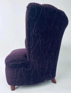 Vladimir Kagan Vladimir Kagan Style Mid Century Modern Purple Fan Back Chair a Pair - 2865657