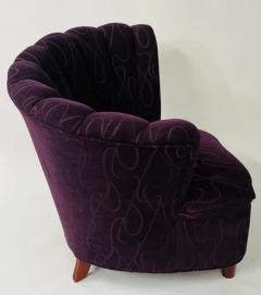 Vladimir Kagan Vladimir Kagan Style Mid Century Modern Purple Fan Back Chair a Pair - 2865659