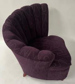 Vladimir Kagan Vladimir Kagan Style Mid Century Modern Purple Fan Back Chair a Pair - 2865707