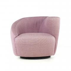 Vladimir Kagan Vladimir Kagan Style Mid Century Nautilus Purple Swivel Lounge Chairs Pair - 4497883