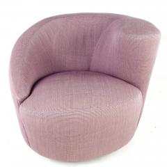 Vladimir Kagan Vladimir Kagan Style Mid Century Nautilus Purple Swivel Lounge Chairs Pair - 4497892