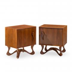 Vladimir Kagan Vladimir Kagan Style Mid Century Sculpted Walnut Nightstands Pair - 4536949