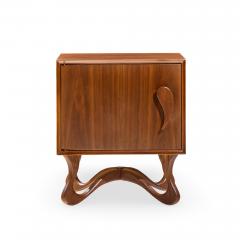 Vladimir Kagan Vladimir Kagan Style Mid Century Sculpted Walnut Nightstands Pair - 4536952