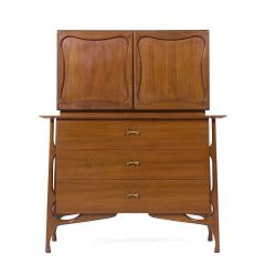 Vladimir Kagan Vladimir Kagan Style Mid Century Sculptural Walnut Highboy Dresser - 3920876