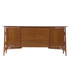 Vladimir Kagan Vladimir Kagan Style Mid Century Sculptural Walnut Lowboy Dresser - 3920825