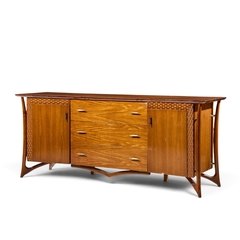 Vladimir Kagan Vladimir Kagan Style Mid Century Sculptural Walnut Lowboy Dresser - 4720413