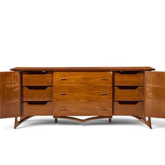 Vladimir Kagan Vladimir Kagan Style Mid Century Sculptural Walnut Lowboy Dresser - 4720416