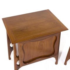 Vladimir Kagan Vladimir Kagan Style Mid Century Sculptural Walnut Nightstands Pair - 3920975