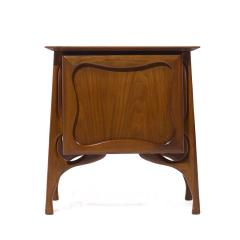 Vladimir Kagan Vladimir Kagan Style Mid Century Sculptural Walnut Nightstands Pair - 3920977