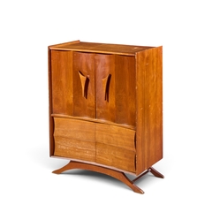 Vladimir Kagan Vladimir Kagan Style Mid Century Walnut Gentlemans Chest Highboy Dresser - 4755525