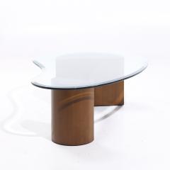 Vladimir Kagan Vladimir Kagan Style Mid Century Walnut and Glass Biomorphic Coffee Table - 4104167