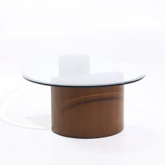 Vladimir Kagan Vladimir Kagan Style Mid Century Walnut and Glass Biomorphic Coffee Table - 4104169