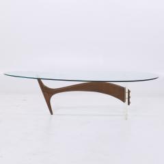 Vladimir Kagan Vladimir Kagan Style Mid Century Walnut and Lucite Kidney Shaped Coffee Table - 4153415