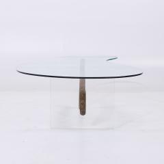 Vladimir Kagan Vladimir Kagan Style Mid Century Walnut and Lucite Kidney Shaped Coffee Table - 4153417