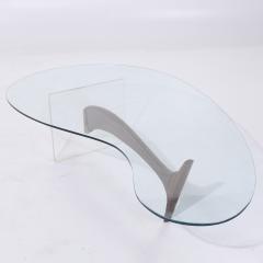 Vladimir Kagan Vladimir Kagan Style Mid Century Walnut and Lucite Kidney Shaped Coffee Table - 4527482