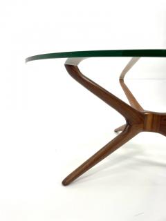 Vladimir Kagan Vladimir Kagan Tri Symmetric Coffee Table in Walnut with Glass Top - 3166327