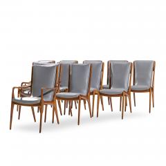 Vladimir Kagan Vladimir Kagan VK101 VK102 Sculpted Walnut and Leather Sling Chairs Set of 12 - 4491555