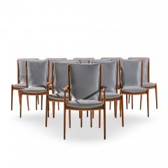 Vladimir Kagan Vladimir Kagan VK101 VK102 Sculpted Walnut and Leather Sling Chairs Set of 12 - 4491557