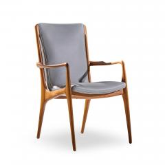 Vladimir Kagan Vladimir Kagan VK101 VK102 Sculpted Walnut and Leather Sling Chairs Set of 12 - 4491560