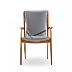 Vladimir Kagan Vladimir Kagan VK101 VK102 Sculpted Walnut and Leather Sling Chairs Set of 12 - 4491561