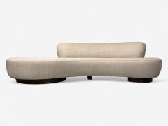 Vladimir Kagan Vladimir Kagan Walnut Fabric Monumental Serpentine Sofa USA 2000s - 4272099