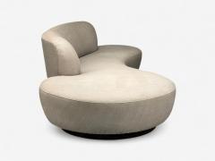Vladimir Kagan Vladimir Kagan Walnut Fabric Monumental Serpentine Sofa USA 2000s - 4272101