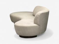 Vladimir Kagan Vladimir Kagan Walnut Fabric Monumental Serpentine Sofa USA 2000s - 4272102