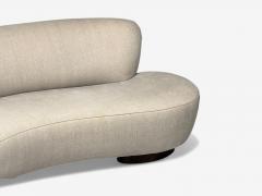 Vladimir Kagan Vladimir Kagan Walnut Fabric Monumental Serpentine Sofa USA 2000s - 4272103