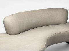 Vladimir Kagan Vladimir Kagan Walnut Fabric Monumental Serpentine Sofa USA 2000s - 4272104