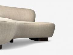 Vladimir Kagan Vladimir Kagan Walnut Fabric Monumental Serpentine Sofa USA 2000s - 4272105