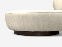 Vladimir Kagan Vladimir Kagan Walnut Fabric Monumental Serpentine Sofa USA 2000s - 4272106