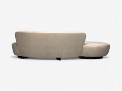 Vladimir Kagan Vladimir Kagan Walnut Fabric Monumental Serpentine Sofa USA 2000s - 4272108