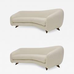 Vladimir Kagan Vladimir Kagan Wide Angle Tangent Sofas Model 506 in Holly Hunt Teddy 1950s - 3405183