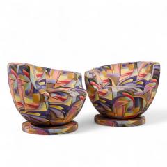 Vladimir Kagan Vladimir Kagan for Directional Mid Century Corkscrew Swivel Chairs Pair - 4239596
