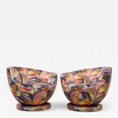 Vladimir Kagan Vladimir Kagan for Directional Mid Century Corkscrew Swivel Chairs Pair - 4241975