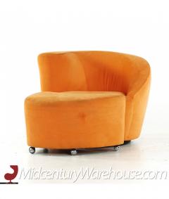 Vladimir Kagan Vladimir Kagan for Directional Mid Century Lounge Chairs with Ottoman Pair - 3066835