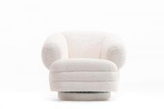 Vladimir Kagan Vladimir Kagan for Directional Pair of Ivory Boucl Swivel Chairs - 1976335