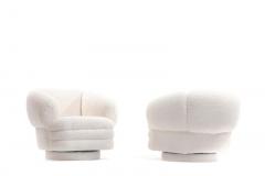 Vladimir Kagan Vladimir Kagan for Directional Pair of Ivory Boucl Swivel Chairs - 1976341