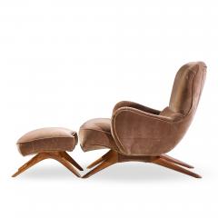 Vladimir Kagan Vladimir Kagan for Dreyfuss Mid Century Highback Barrel Lounge Chair and Ottoman - 4531378