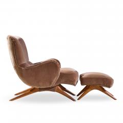 Vladimir Kagan Vladimir Kagan for Dreyfuss Mid Century Highback Barrel Lounge Chair and Ottoman - 4531385