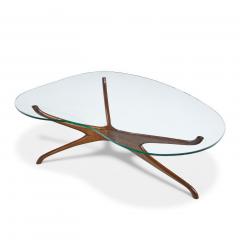 Vladimir Kagan Vladimir Kagan for Dreyfuss Mid Century Walnut Tri Symmetric Coffee Table - 4433983